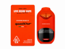 Sherbinskis Quattro live resin vape box beside the black 2g dual-chamber vape device